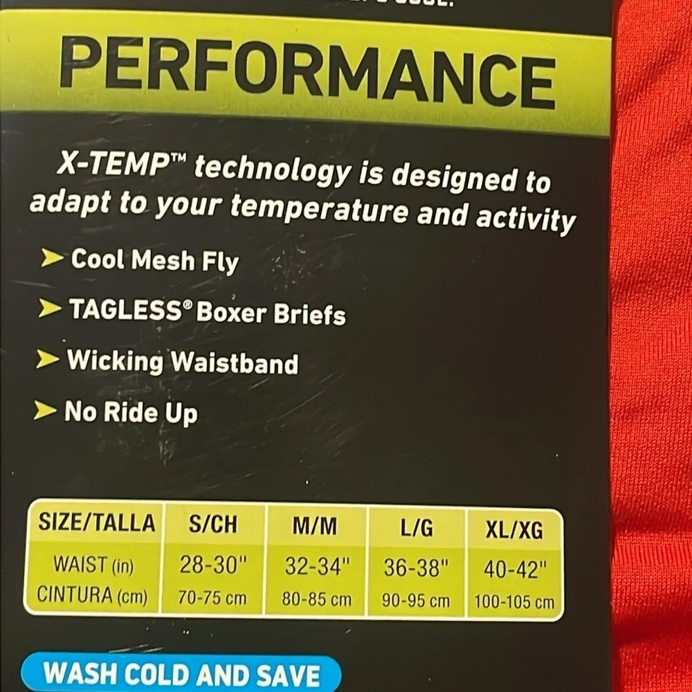 Hanes Premium X-temp Performance Boxer Briefs 3-Pack Blue Orange Mens Size small